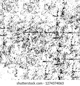Vector grunge overlay texture. Black and white background. Abstract monochrome image includes a faded effect in dark tones