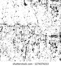 Vector grunge overlay texture. Black and white background. Abstract monochrome image includes a faded effect in dark tones