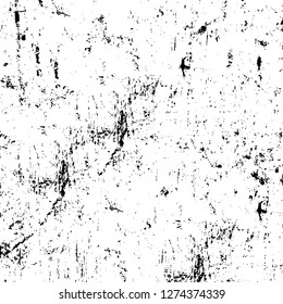 Vector grunge overlay texture. Black and white background. Abstract monochrome image includes a faded effect in dark tones