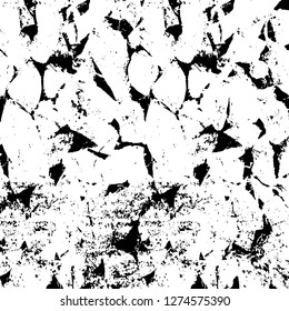 Vector grunge overlay texture. Black and white background. Abstract monochrome image includes a faded effect in dark tones