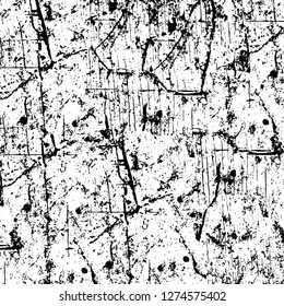 Vector grunge overlay texture. Black and white background. Abstract monochrome image includes a faded effect in dark tones