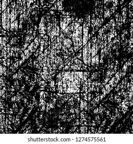 Vector grunge overlay texture. Black and white background. Abstract monochrome image includes a faded effect in dark tones