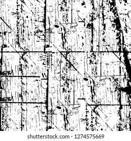 Vector grunge overlay texture. Black and white background. Abstract monochrome image includes a faded effect in dark tones