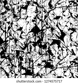 Vector grunge overlay texture. Black and white background. Abstract monochrome image includes a faded effect in dark tones