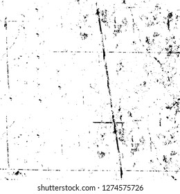 Vector grunge overlay texture. Black and white background. Abstract monochrome image includes a faded effect in dark tones