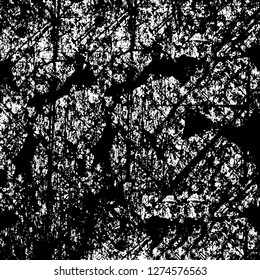 Vector grunge overlay texture. Black and white background. Abstract monochrome image includes a faded effect in dark tones
