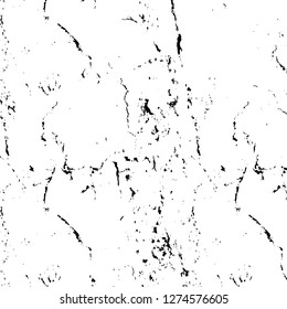 Vector grunge overlay texture. Black and white background. Abstract monochrome image includes a faded effect in dark tones