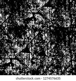 Vector grunge overlay texture. Black and white background. Abstract monochrome image includes a faded effect in dark tones