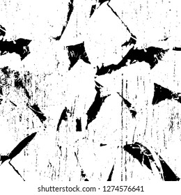 Vector grunge overlay texture. Black and white background. Abstract monochrome image includes a faded effect in dark tones