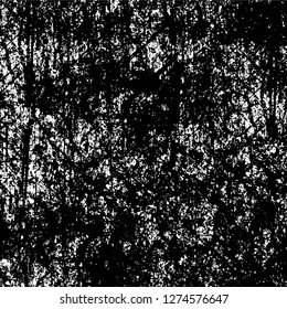 Vector grunge overlay texture. Black and white background. Abstract monochrome image includes a faded effect in dark tones