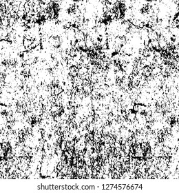 Vector grunge overlay texture. Black and white background. Abstract monochrome image includes a faded effect in dark tones