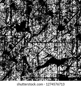 Vector grunge overlay texture. Black and white background. Abstract monochrome image includes a faded effect in dark tones