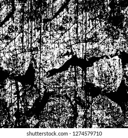 Vector grunge overlay texture. Black and white background. Abstract monochrome image includes a faded effect in dark tones