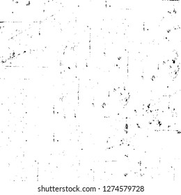 Vector grunge overlay texture. Black and white background. Abstract monochrome image includes a faded effect in dark tones