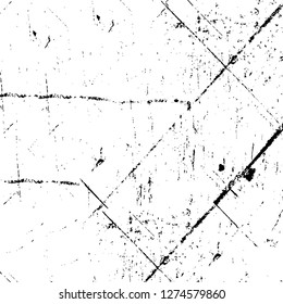 Vector grunge overlay texture. Black and white background. Abstract monochrome image includes a faded effect in dark tones