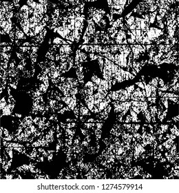 Vector grunge overlay texture. Black and white background. Abstract monochrome image includes a faded effect in dark tones