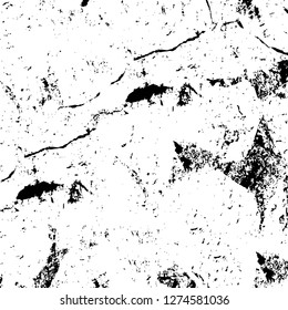 Vector grunge overlay texture. Black and white background. Abstract monochrome image includes a faded effect in dark tones