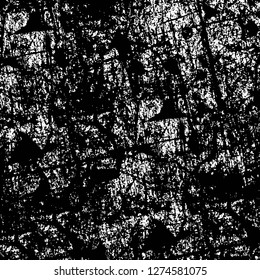 Vector grunge overlay texture. Black and white background. Abstract monochrome image includes a faded effect in dark tones