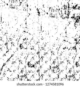 Vector grunge overlay texture. Black and white background. Abstract monochrome image includes a faded effect in dark tones