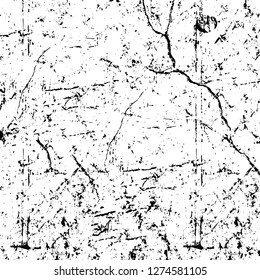 Vector grunge overlay texture. Black and white background. Abstract monochrome image includes a faded effect in dark tones