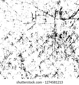 Vector grunge overlay texture. Black and white background. Abstract monochrome image includes a faded effect in dark tones