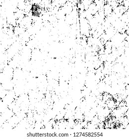 Vector grunge overlay texture. Black and white background. Abstract monochrome image includes a faded effect in dark tones