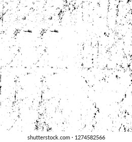 Vector grunge overlay texture. Black and white background. Abstract monochrome image includes a faded effect in dark tones