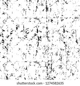 Vector grunge overlay texture. Black and white background. Abstract monochrome image includes a faded effect in dark tones