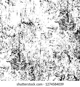 Vector grunge overlay texture. Black and white background. Abstract monochrome image includes a faded effect in dark tones