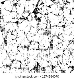 Vector grunge overlay texture. Black and white background. Abstract monochrome image includes a faded effect in dark tones