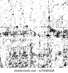 Vector grunge overlay texture. Black and white background. Abstract monochrome image includes a faded effect in dark tones