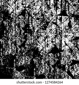 Vector grunge overlay texture. Black and white background. Abstract monochrome image includes a faded effect in dark tones