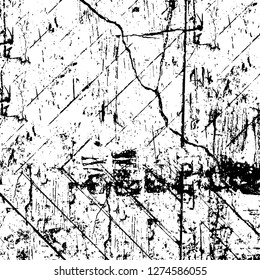 Vector grunge overlay texture. Black and white background. Abstract monochrome image includes a faded effect in dark tones
