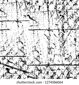 Vector grunge overlay texture. Black and white background. Abstract monochrome image includes a faded effect in dark tones