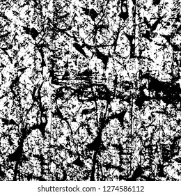 Vector grunge overlay texture. Black and white background. Abstract monochrome image includes a faded effect in dark tones