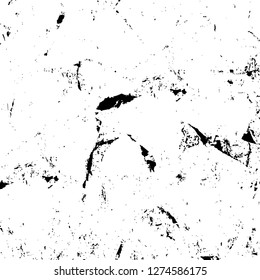 Vector grunge overlay texture. Black and white background. Abstract monochrome image includes a faded effect in dark tones