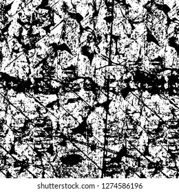 Vector grunge overlay texture. Black and white background. Abstract monochrome image includes a faded effect in dark tones