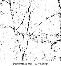 Vector grunge overlay texture. Black and white background. Abstract monochrome image includes a faded effect in dark tones