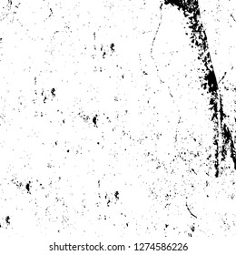 Vector grunge overlay texture. Black and white background. Abstract monochrome image includes a faded effect in dark tones