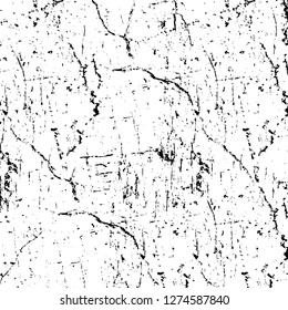 Vector grunge overlay texture. Black and white background. Abstract monochrome image includes a faded effect in dark tones