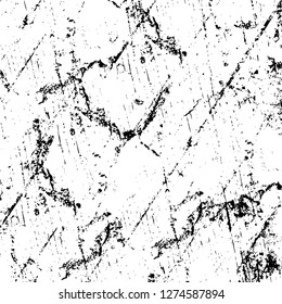 Vector grunge overlay texture. Black and white background. Abstract monochrome image includes a faded effect in dark tones