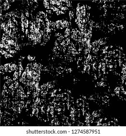 Vector grunge overlay texture. Black and white background. Abstract monochrome image includes a faded effect in dark tones