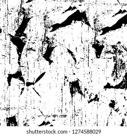 Vector grunge overlay texture. Black and white background. Abstract monochrome image includes a faded effect in dark tones