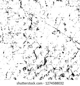 Vector grunge overlay texture. Black and white background. Abstract monochrome image includes a faded effect in dark tones