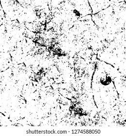Vector grunge overlay texture. Black and white background. Abstract monochrome image includes a faded effect in dark tones