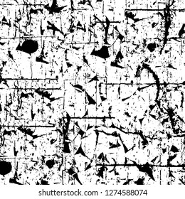 Vector grunge overlay texture. Black and white background. Abstract monochrome image includes a faded effect in dark tones