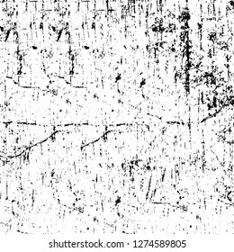 Vector grunge overlay texture. Black and white background. Abstract monochrome image includes a faded effect in dark tones