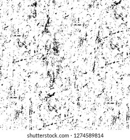 Vector grunge overlay texture. Black and white background. Abstract monochrome image includes a faded effect in dark tones