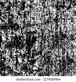 Vector grunge overlay texture. Black and white background. Abstract monochrome image includes a faded effect in dark tones