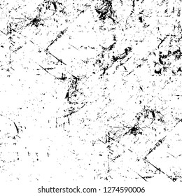 Vector grunge overlay texture. Black and white background. Abstract monochrome image includes a faded effect in dark tones
